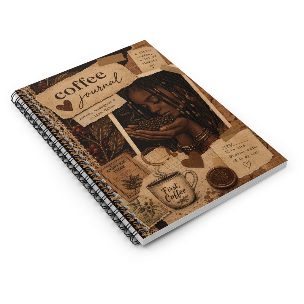 Coffee Journal Spiral Notebook — Ruled Lined Coffee Lover’s Journal