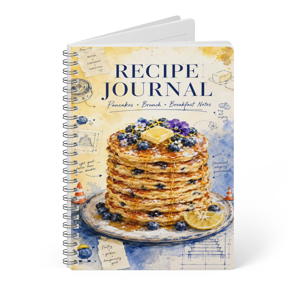 Recipe Journal Wirobound A5 Notebook — Pancake & Breakfast Recipe Notebook
