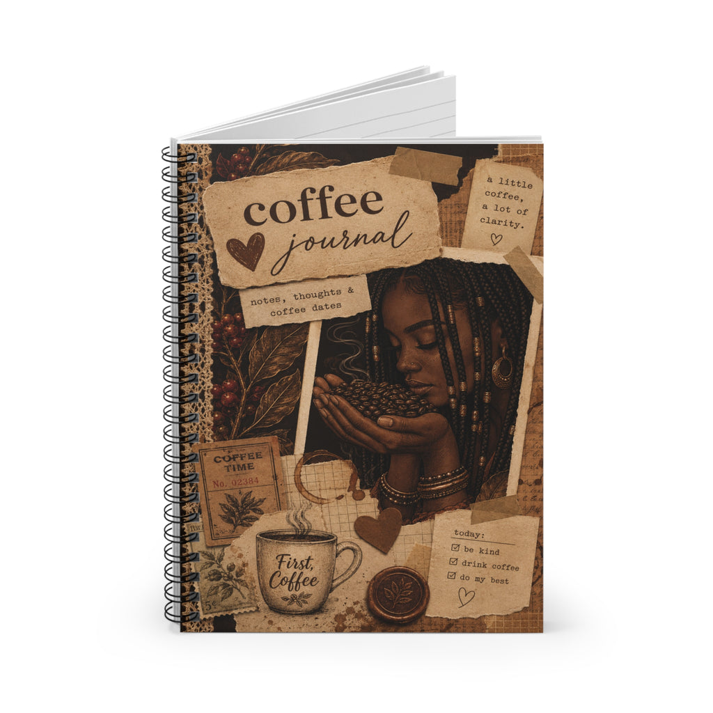 Coffee Journal Spiral Notebook — Ruled Lined Coffee Lover’s Journal