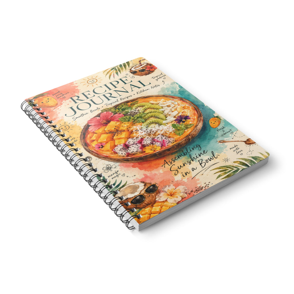 Tropical Smoothie Recipe Journal Wirobound Notebook | A5 Recipe Notebook