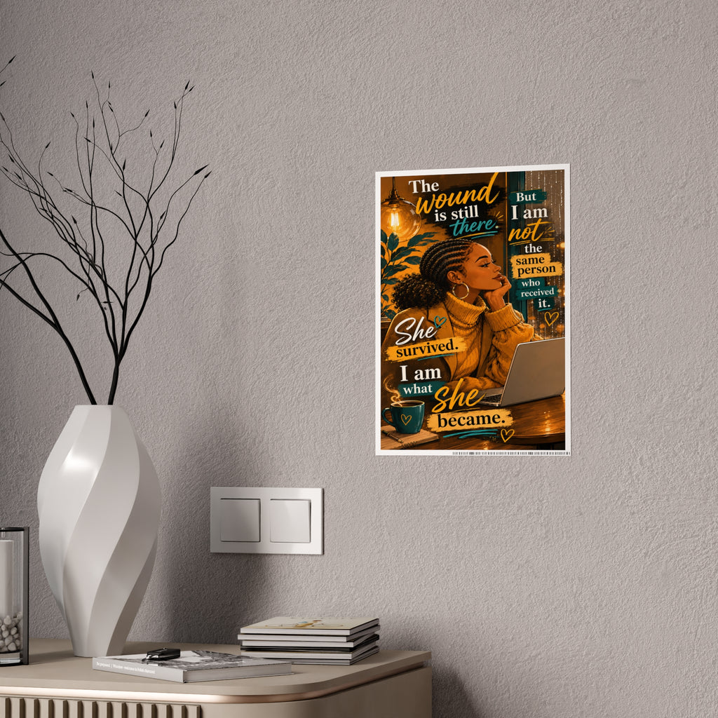 She Survived Inspirational Quote Poster | Gloss Poster