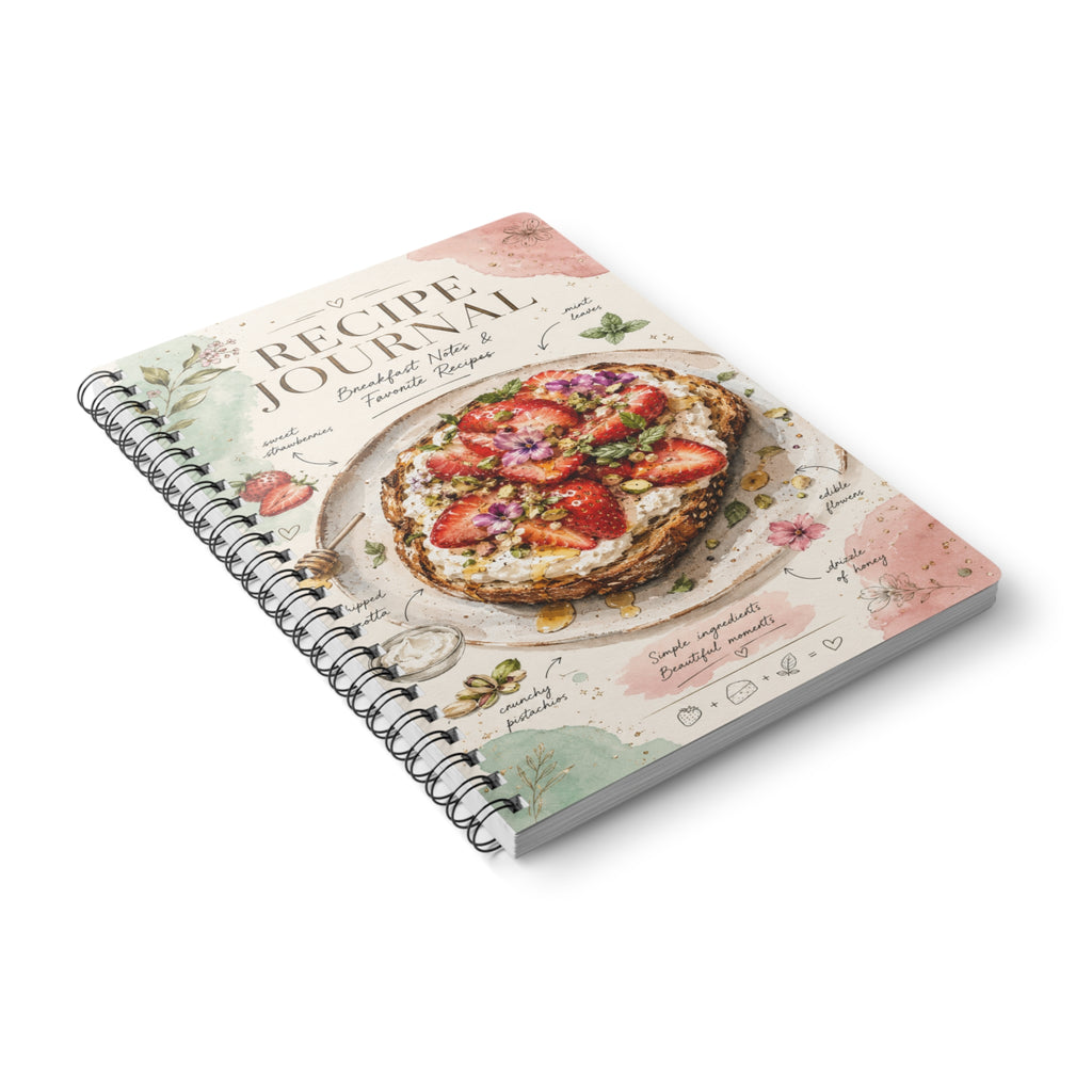 Strawberry Toast Recipe Journal Notebook A5 wirobound