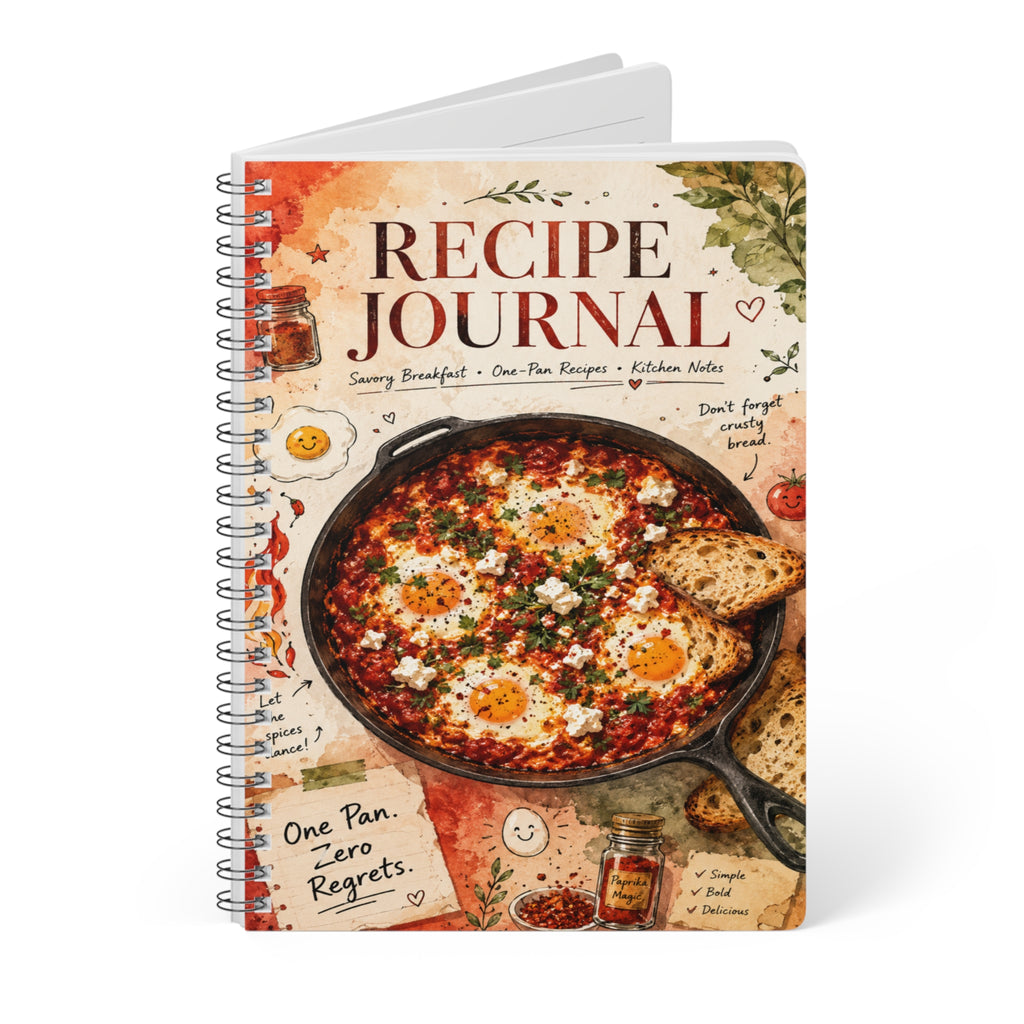 Shakshuka Recipe Journal Notebook | Wirobound Softcover A5