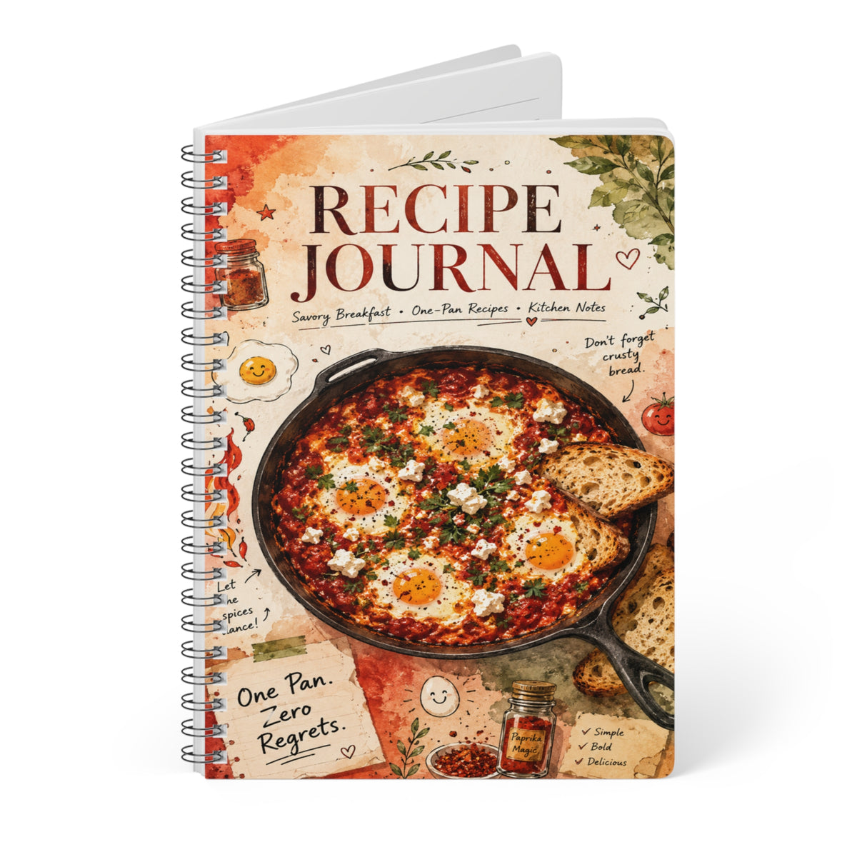 Shakshuka Recipe Journal Notebook | Wirobound Softcover A5