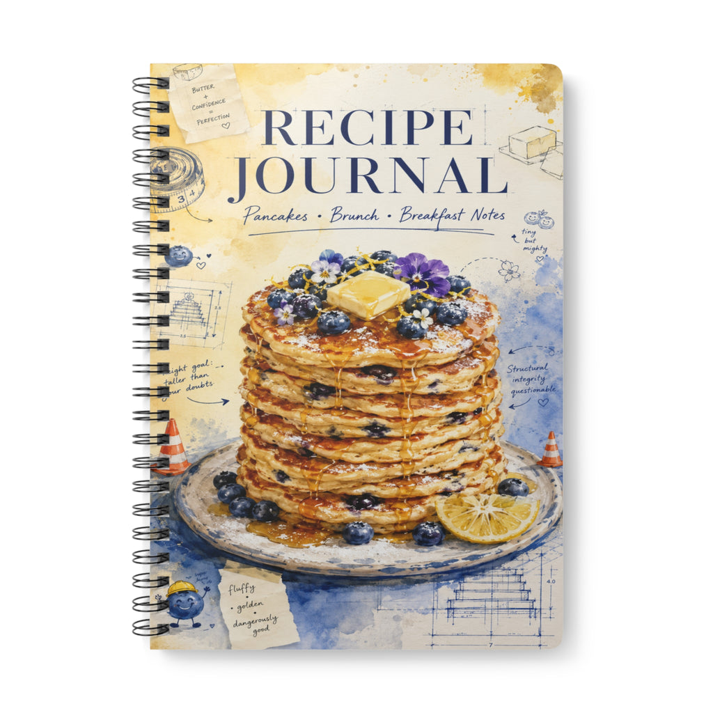 Recipe Journal Wirobound A5 Notebook — Pancake & Breakfast Recipe Notebook