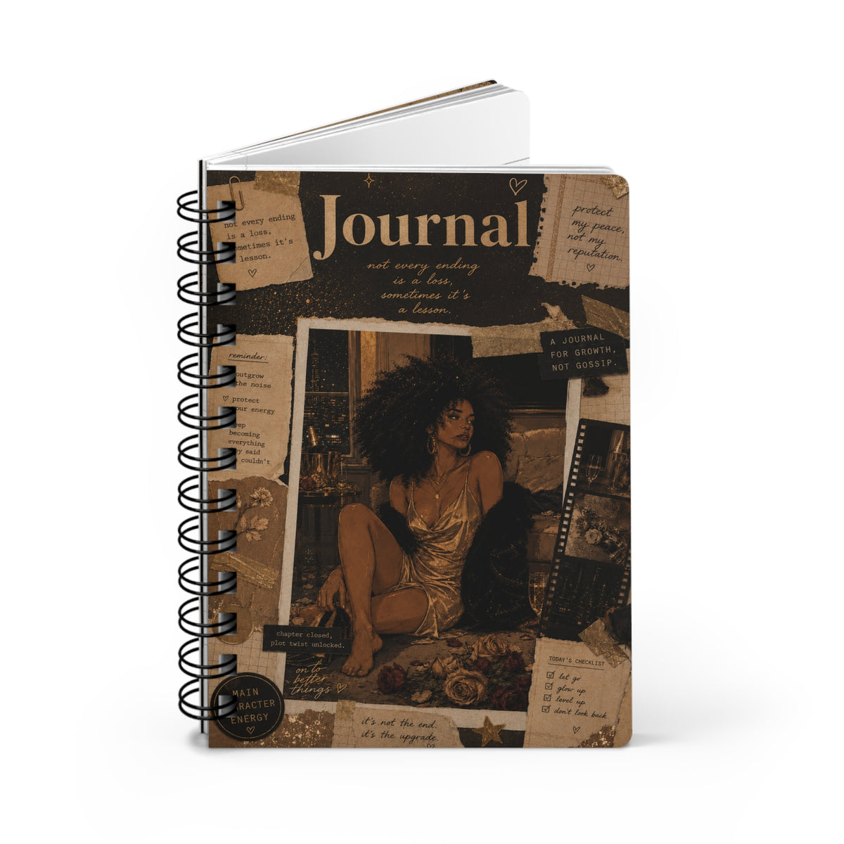 Spiral Journal — 'Every Page Is A New Beginning' Vintage Collage Notebook