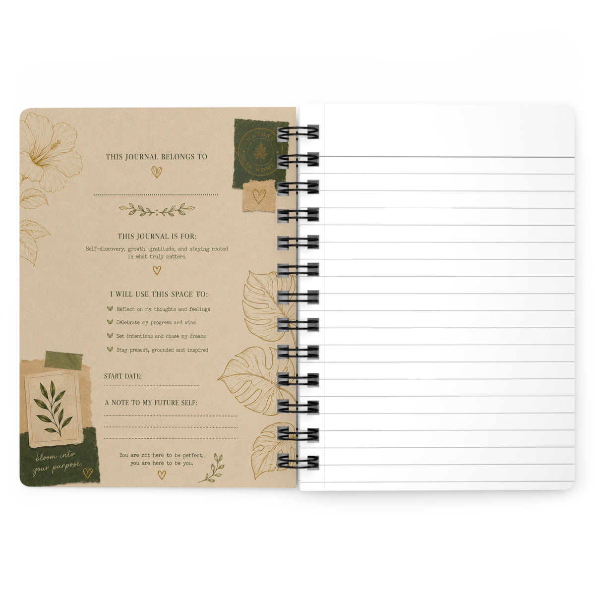 Botanical Journal Spiral Notebook — Plant Lover's Garden Journal