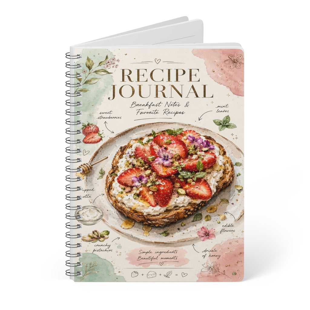 Strawberry Toast Recipe Journal Notebook A5 wirobound