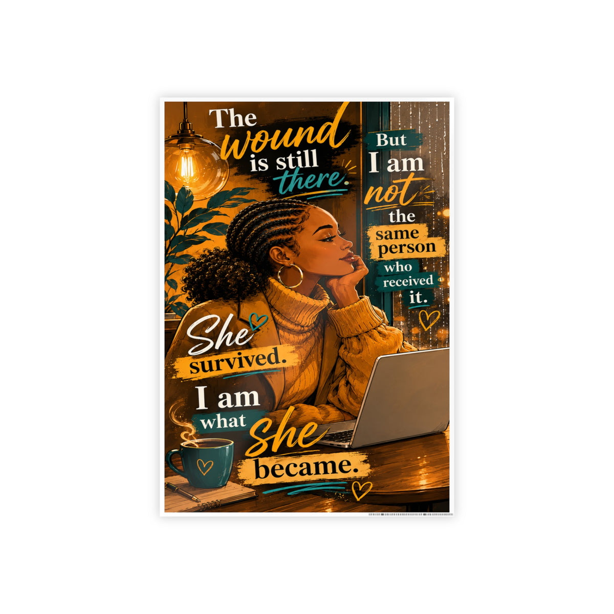 She Survived Inspirational Quote Poster | Gloss Poster