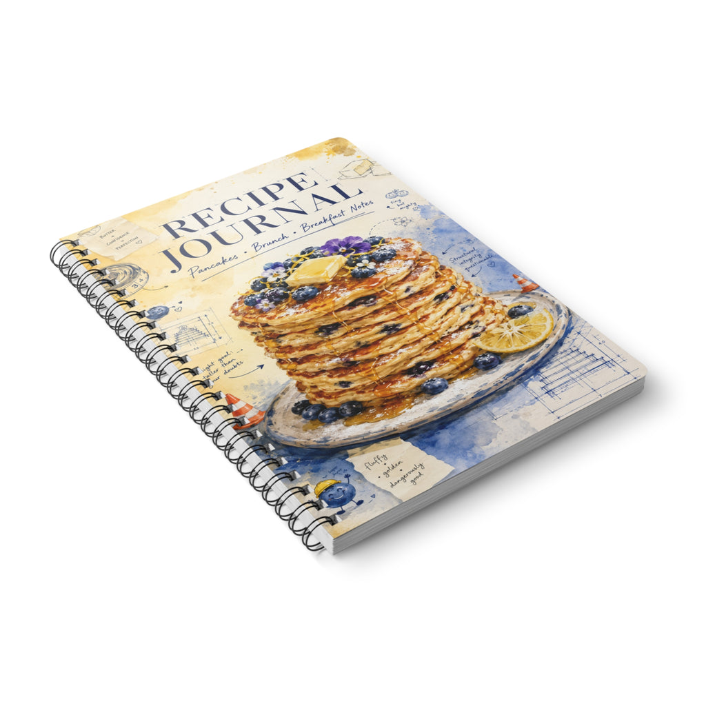 Recipe Journal Wirobound A5 Notebook — Pancake & Breakfast Recipe Notebook