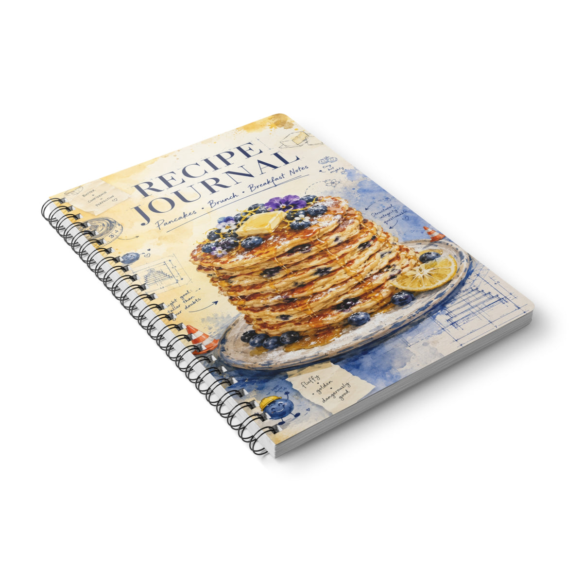 Recipe Journal Wirobound A5 Notebook — Pancake & Breakfast Recipe Notebook