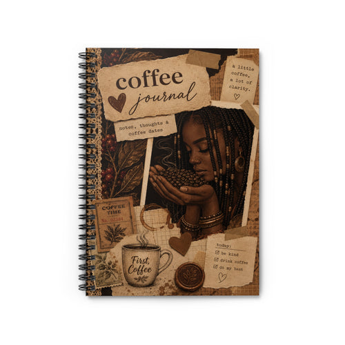 Coffee Journal Spiral Notebook — Ruled Lined Coffee Lover’s Journal