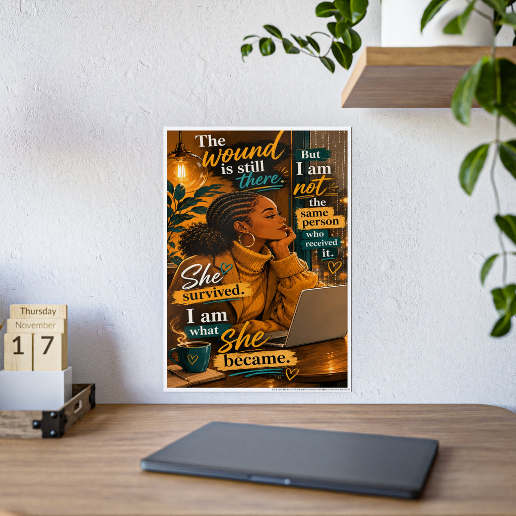 She Survived Inspirational Quote Poster | Gloss Poster