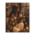 Warm Café Scene Stretched Wall Decor
