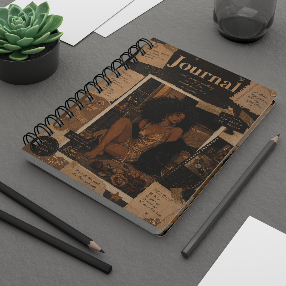 Spiral Journal — 'Every Page Is A New Beginning' Vintage Collage Notebook