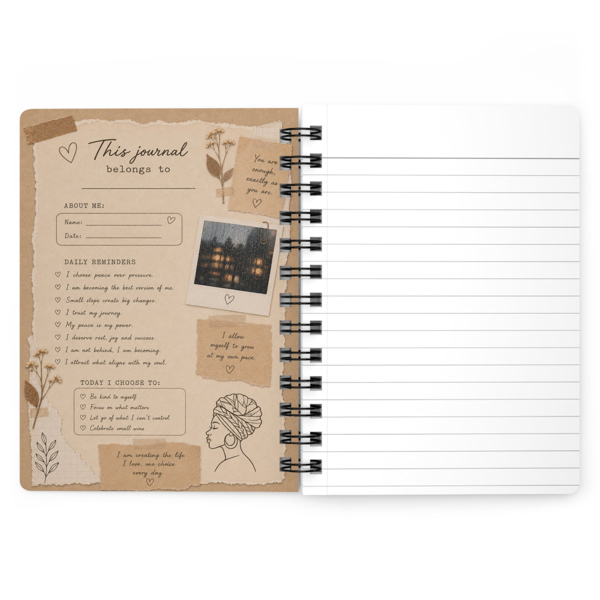 Cozy Rainy Day Spiral Journal