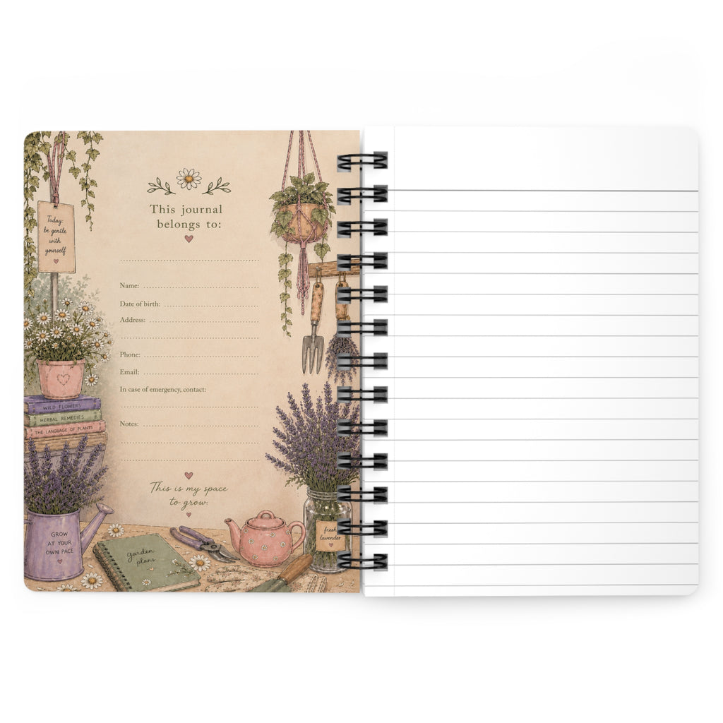 Cozy Garden Journal — Spiral Notebook for Plant Lovers & Daily Gardening Notes