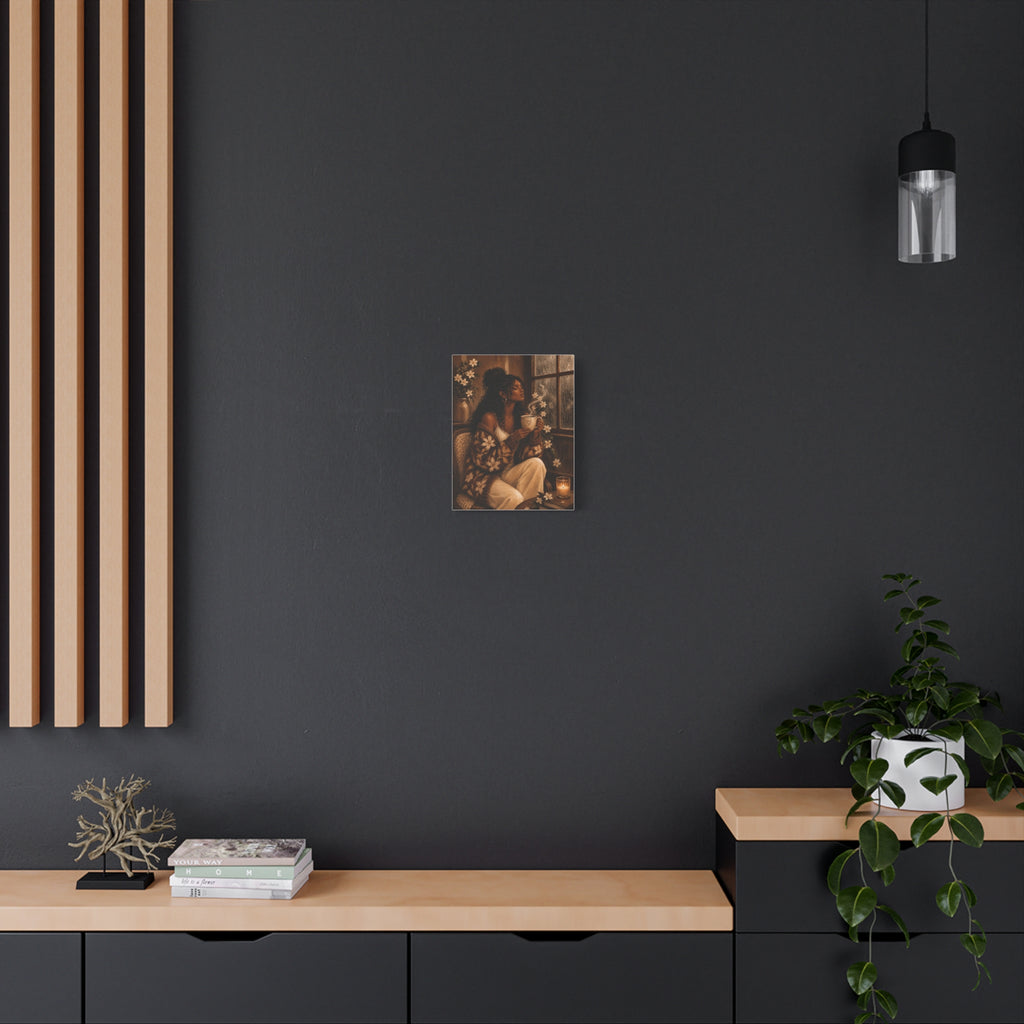Warm Café Scene Stretched Wall Decor