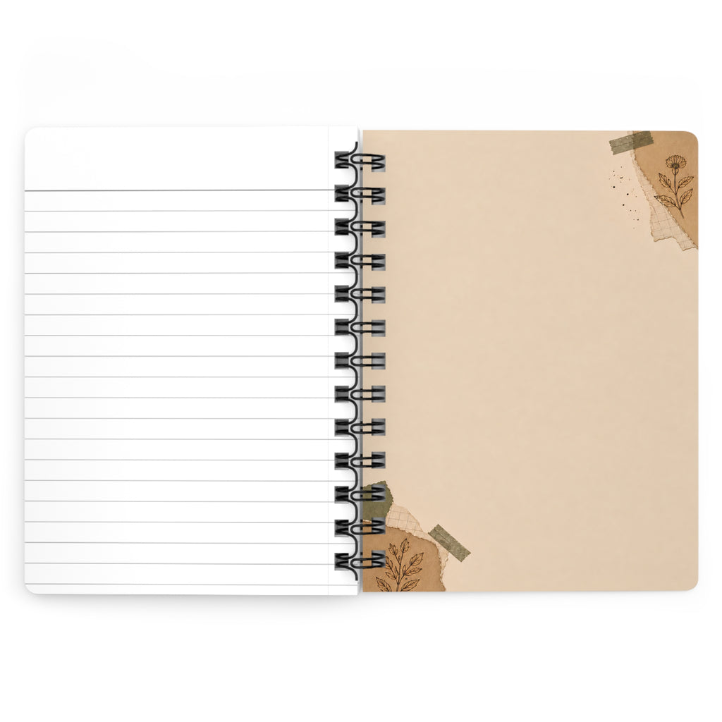 Cozy Study Girl Journal Spiral Bound Notebook | Botanical Collage Writing Diary