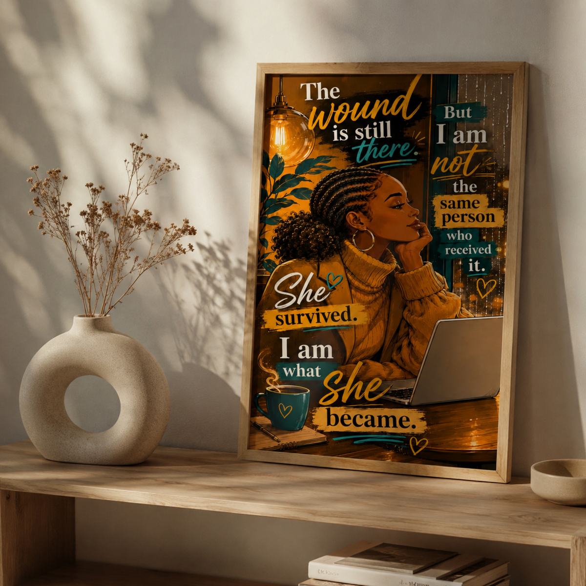 She Survived Inspirational Quote Poster | Gloss Poster