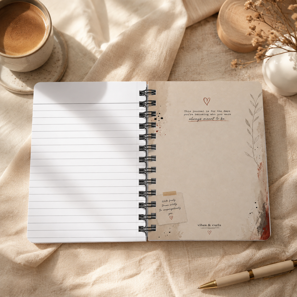 Spiral Journal — Urban Chic 'Journal Vibes & Curls' Notebook for Creative Women