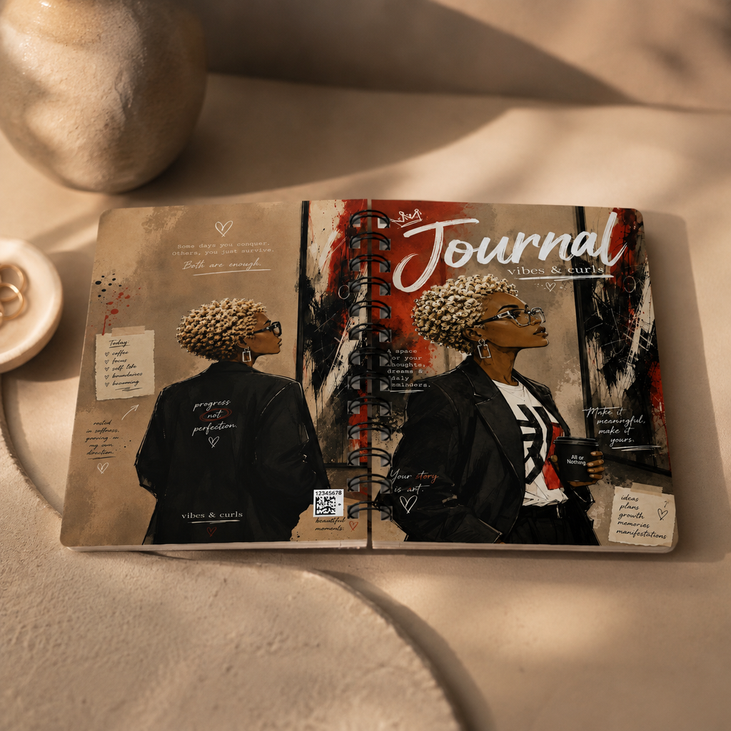 Spiral Journal — Urban Chic 'Journal Vibes & Curls' Notebook for Creative Women