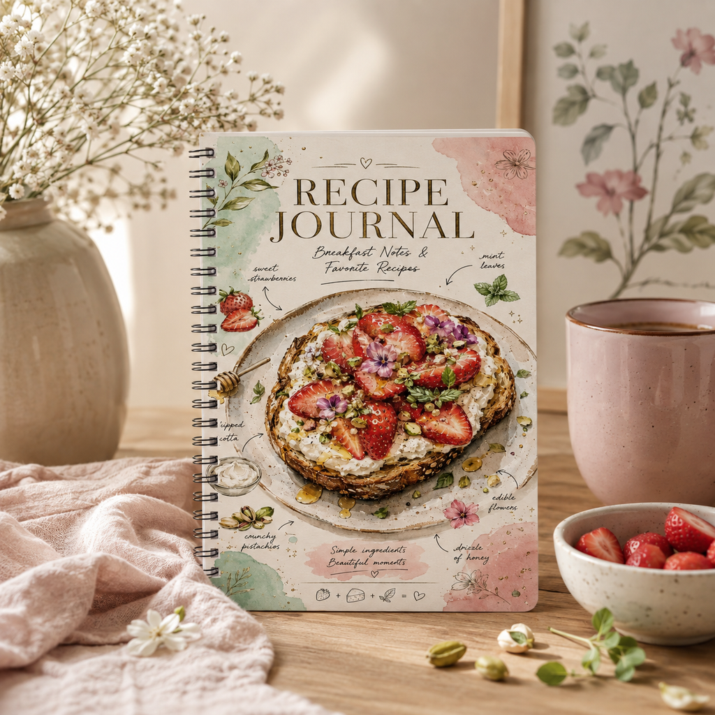 Strawberry Toast Recipe Journal Notebook A5 wirobound