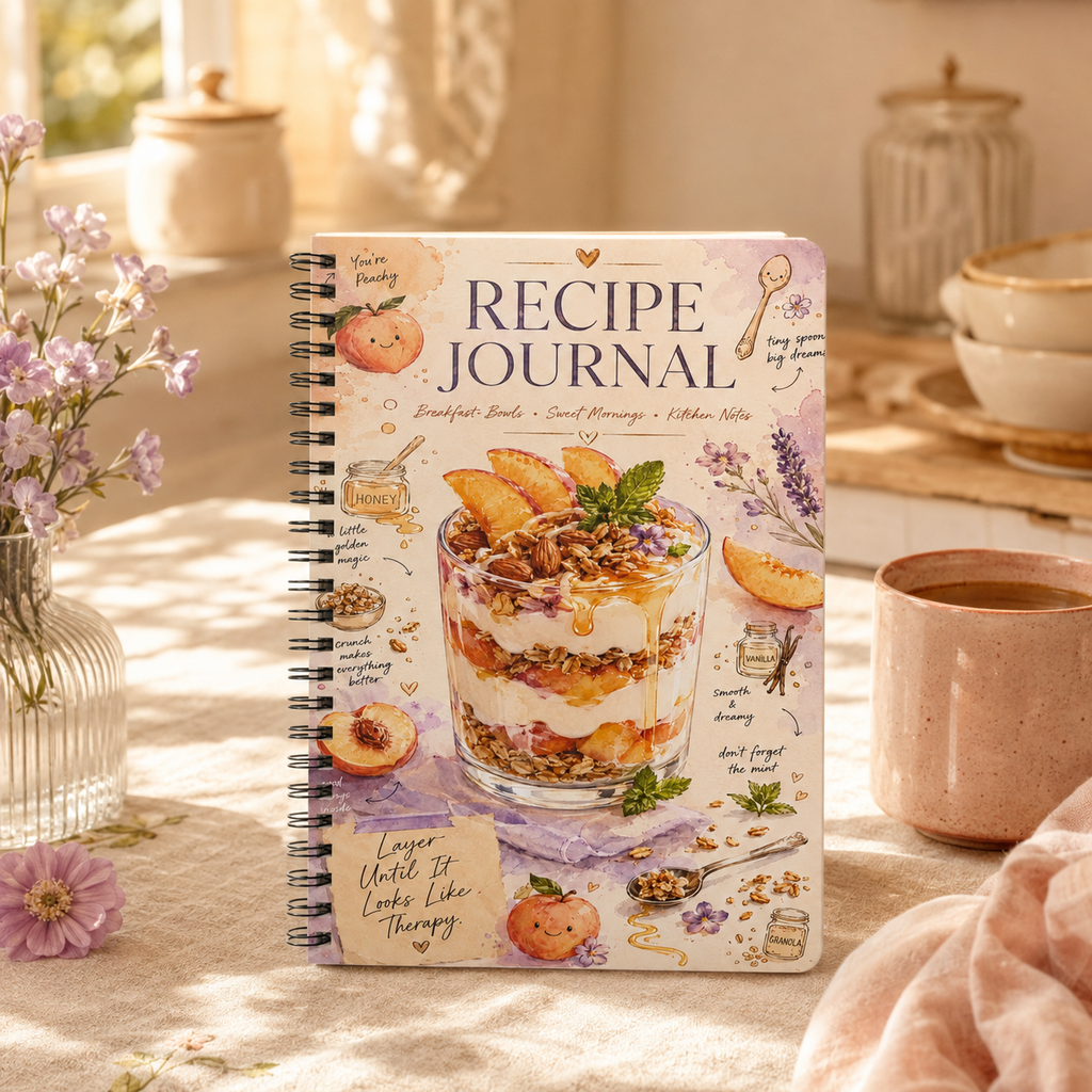 Peach Parfait Recipe Journal Notebook | Wirobound Softcover A5