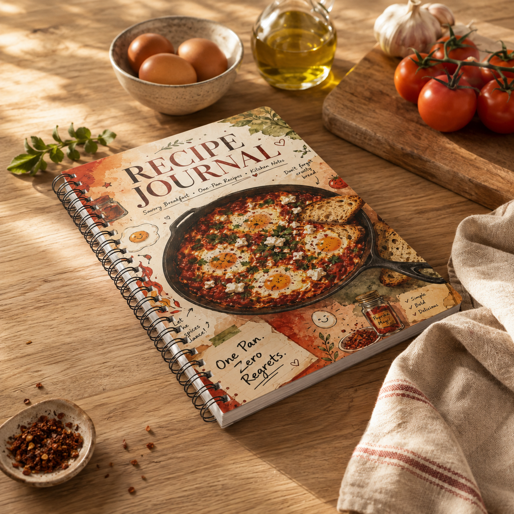 Shakshuka Recipe Journal Notebook | Wirobound Softcover A5