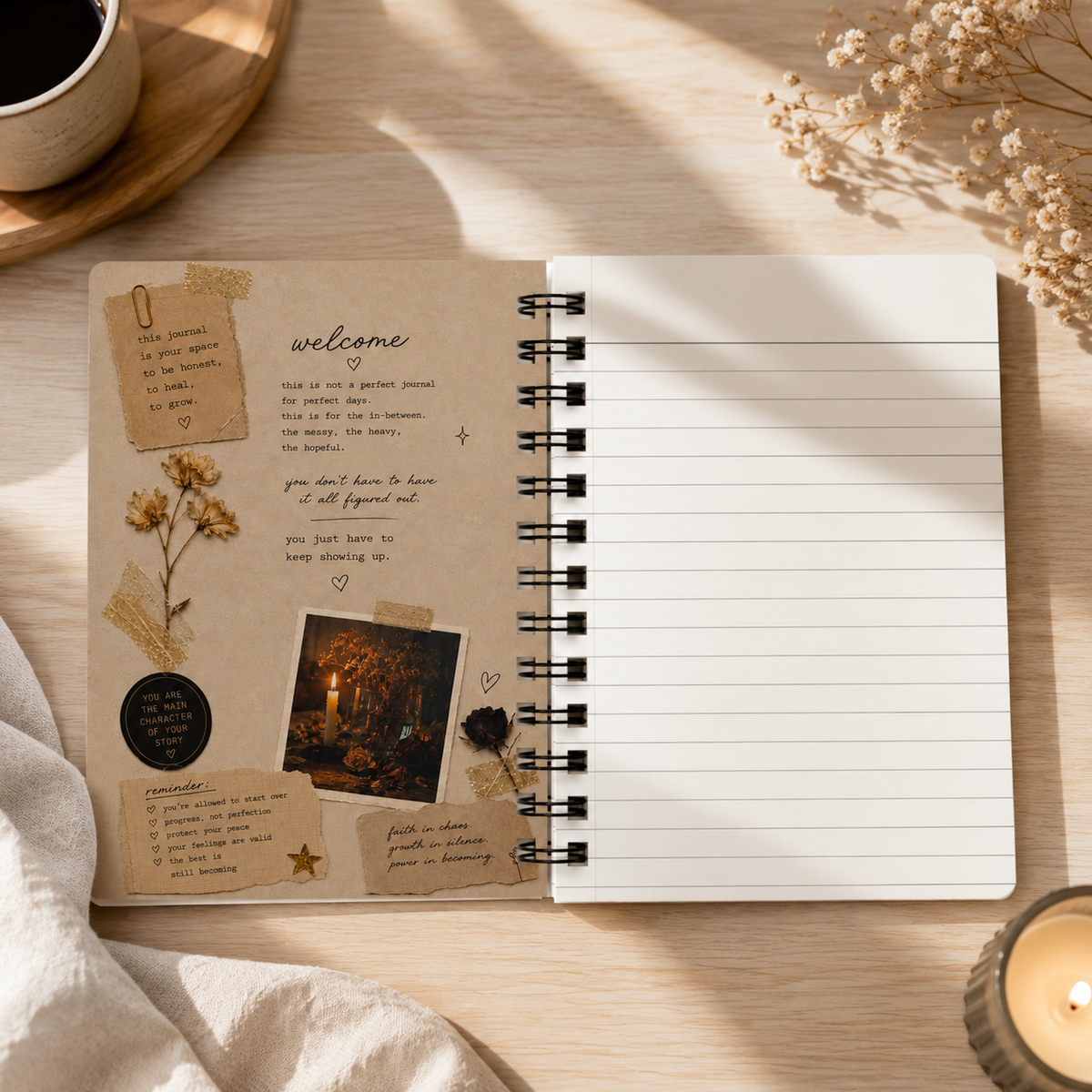 Spiral Journal — 'Every Page Is A New Beginning' Vintage Collage Notebook