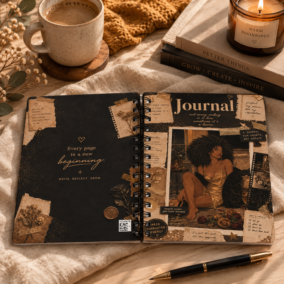 Spiral Journal — 'Every Page Is A New Beginning' Vintage Collage Notebook