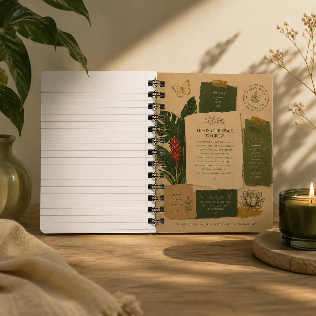 Botanical Journal Spiral Notebook — Plant Lover's Garden Journal