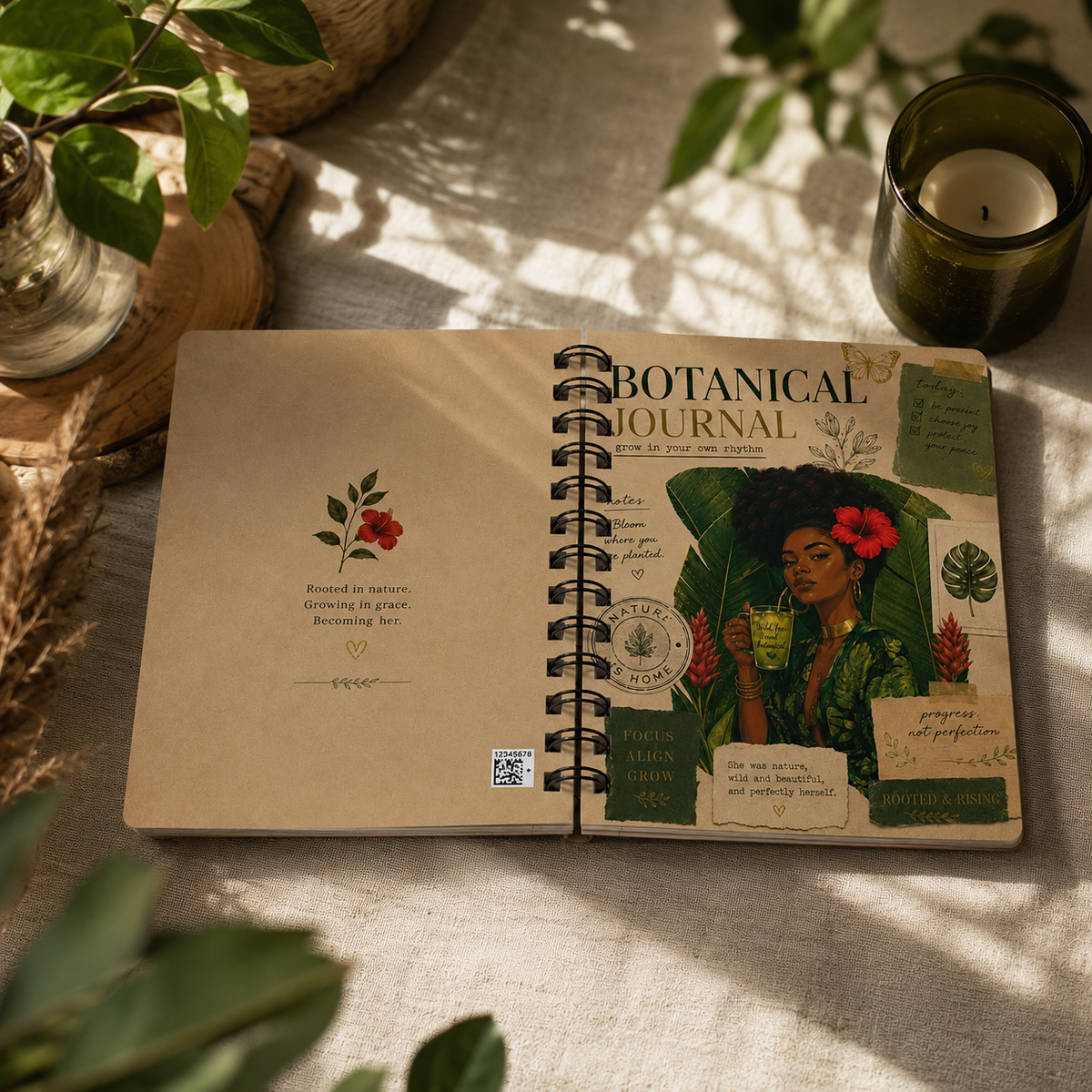 Botanical Journal Spiral Notebook — Plant Lover's Garden Journal