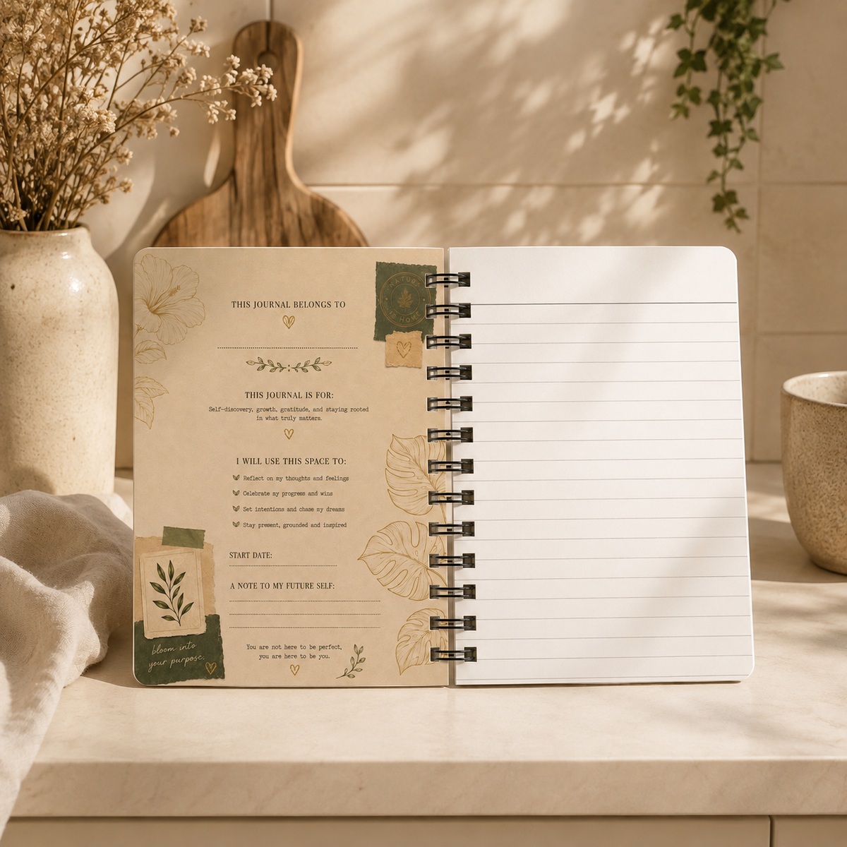 Botanical Journal Spiral Notebook — Plant Lover's Garden Journal