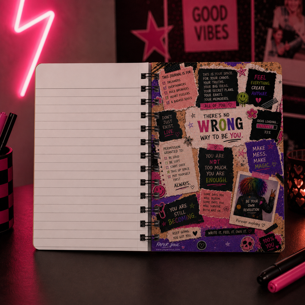 Journal — Bold Feminist Illustrated Spiral Notebook: "Your Story. Your Rules. Your Revolution."