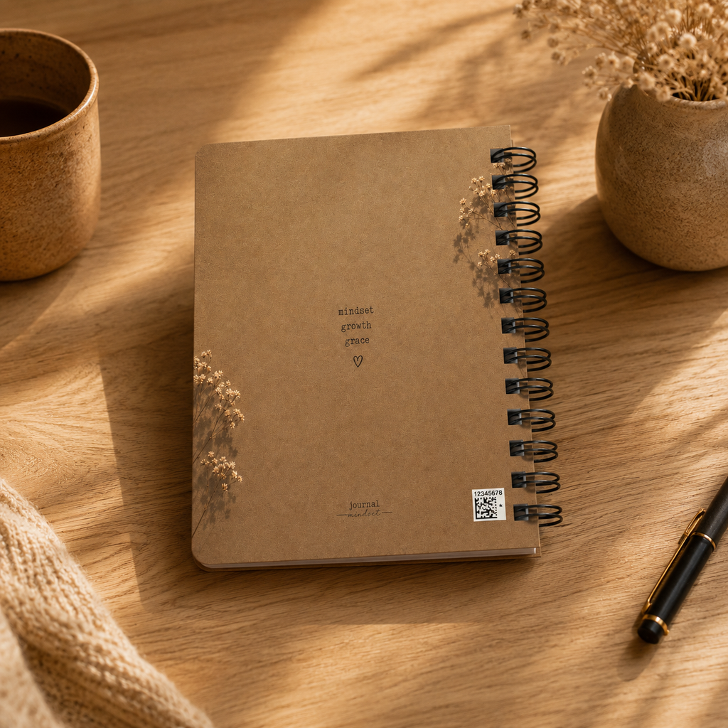 Journal Mindset Spiral Notebook — Cozy Self-Reflection Journal with Motivational Cover