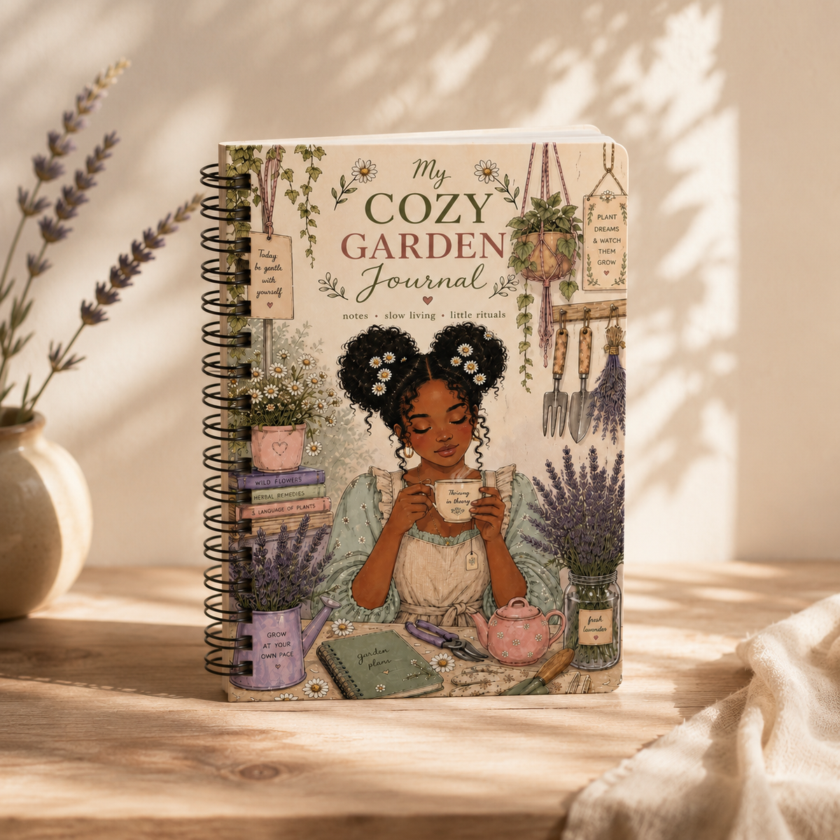 Cozy Garden Journal — Spiral Notebook for Plant Lovers & Daily Gardening Notes