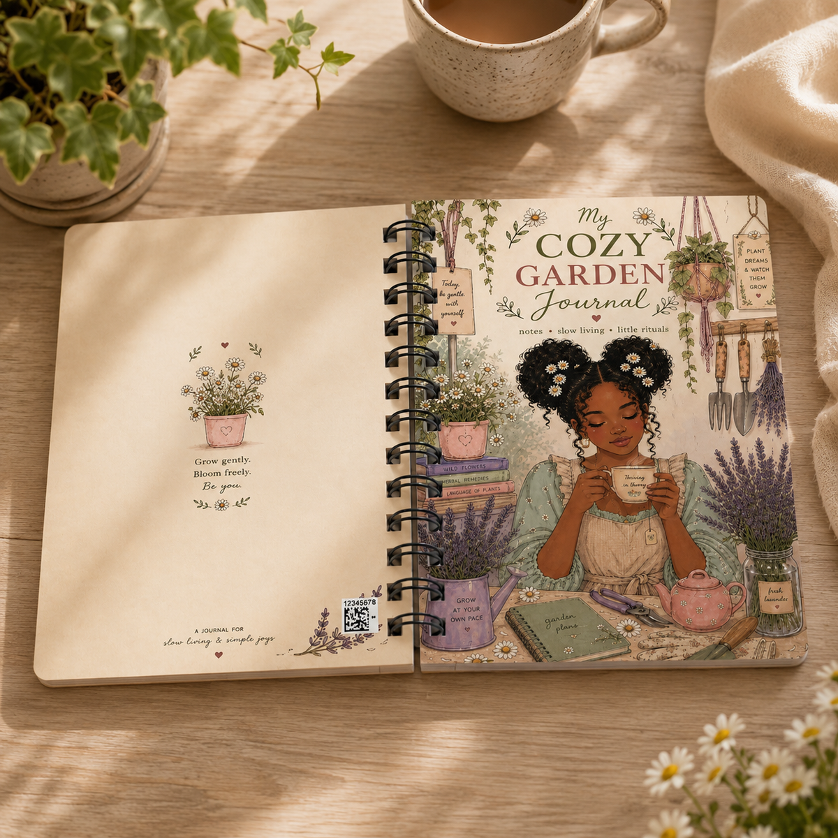 Cozy Garden Journal — Spiral Notebook for Plant Lovers & Daily Gardening Notes