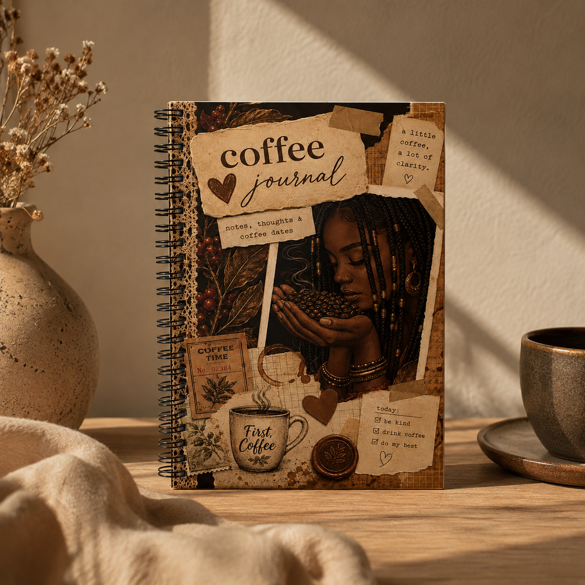 Coffee Journal Spiral Notebook — Ruled Lined Coffee Lover’s Journal