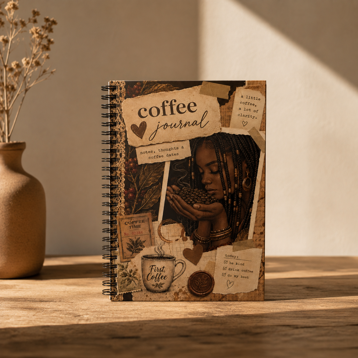 Coffee Journal Spiral Notebook — Ruled Lined Coffee Lover’s Journal