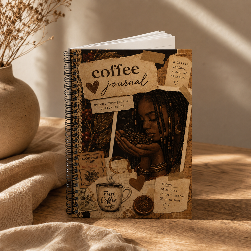 Coffee Journal Spiral Notebook — Ruled Lined Coffee Lover’s Journal