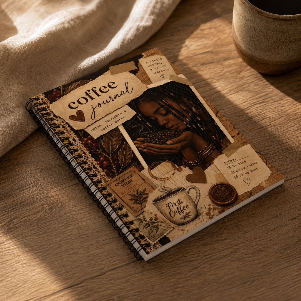 Coffee Journal Spiral Notebook — Ruled Lined Coffee Lover’s Journal