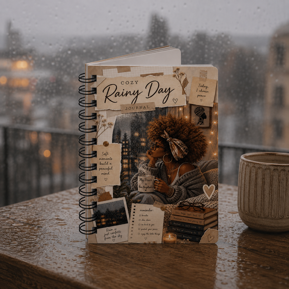Cozy Rainy Day Spiral Journal