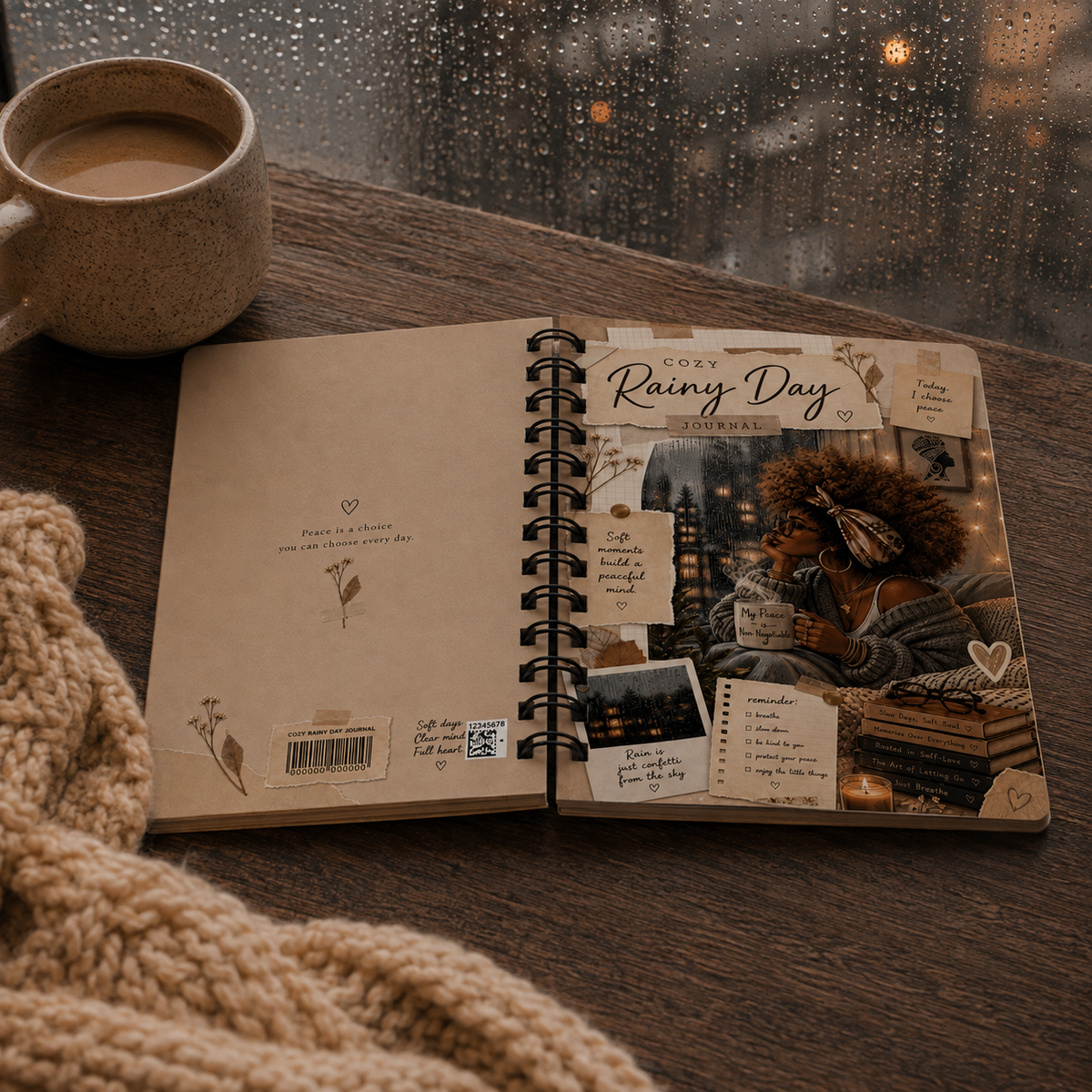 Cozy Rainy Day Spiral Journal
