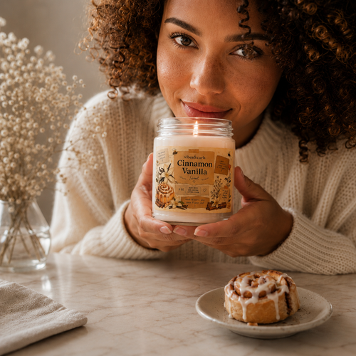 Cinnamon Vanilla Soy Candle — 9oz Scented Jar (Warm Bakery + Cozy Spice)