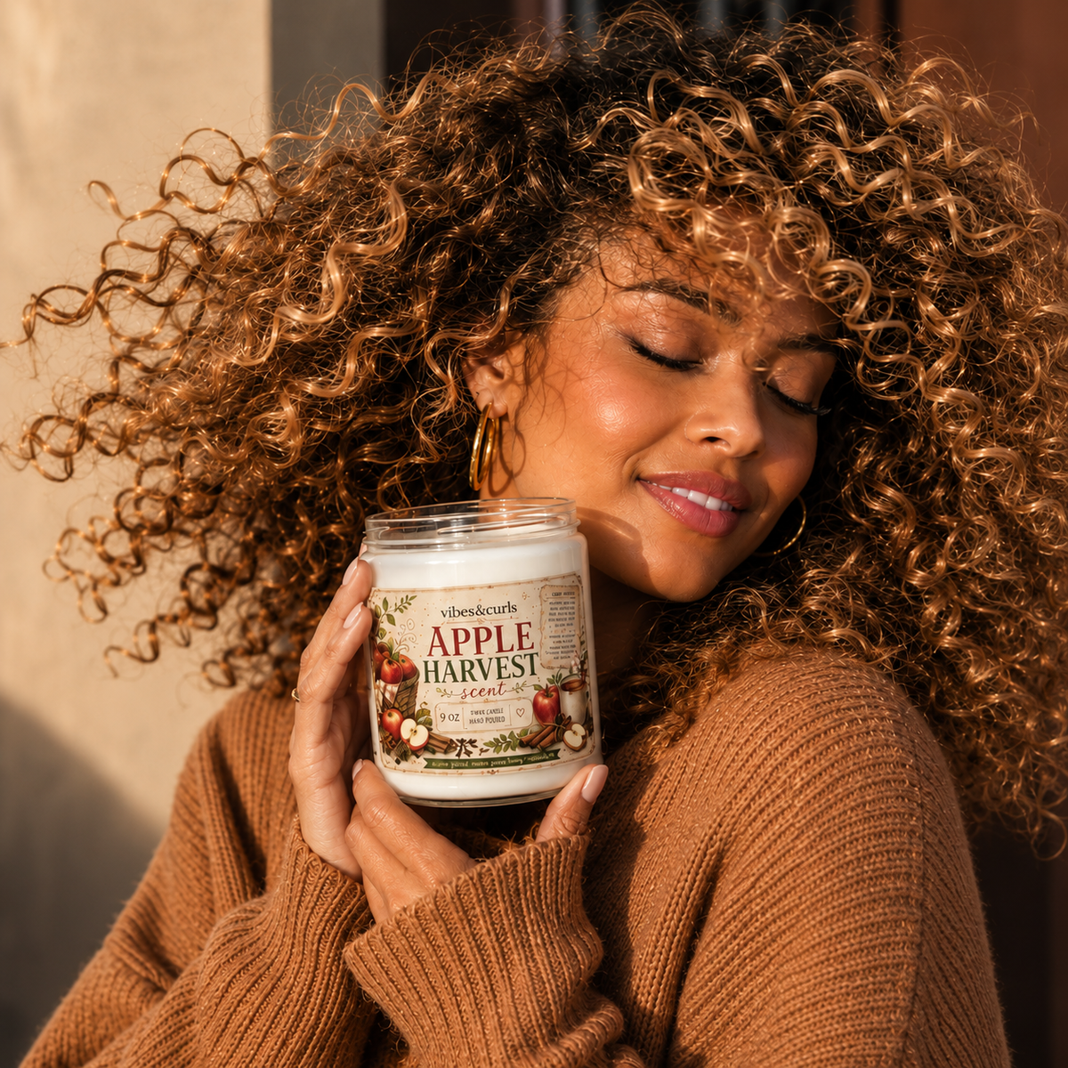 Apple Harvest Scented Soy Candle — 9oz Autumn Spice & Fresh Apple Jar