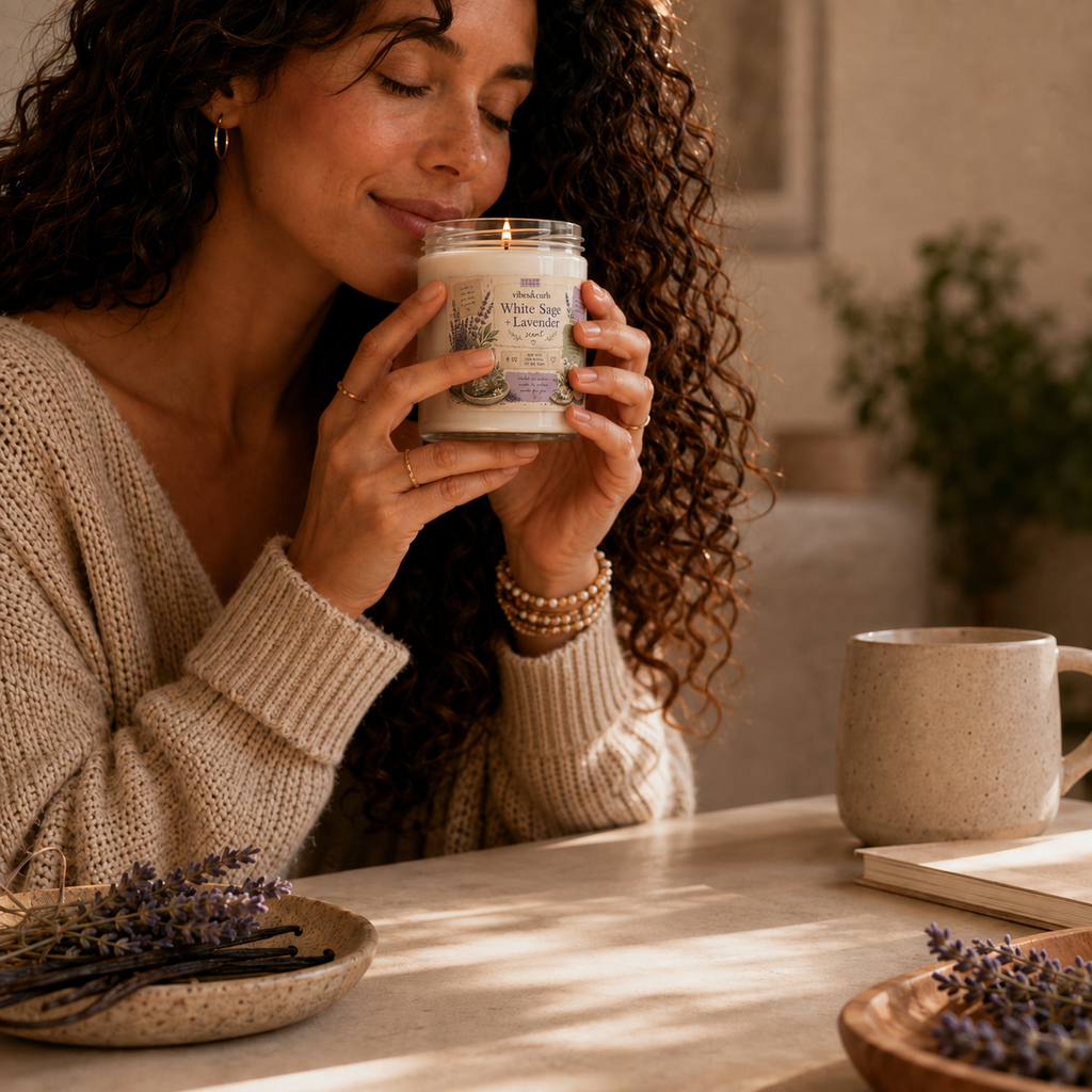 White Sage & Lavender Soy Candle — 9oz Aromatherapy Scented Jar