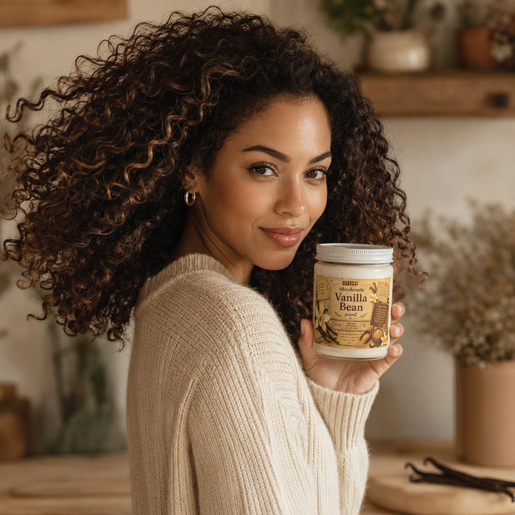 Vanilla Bean Soy Candle - 9oz Scented Jar with White Lid