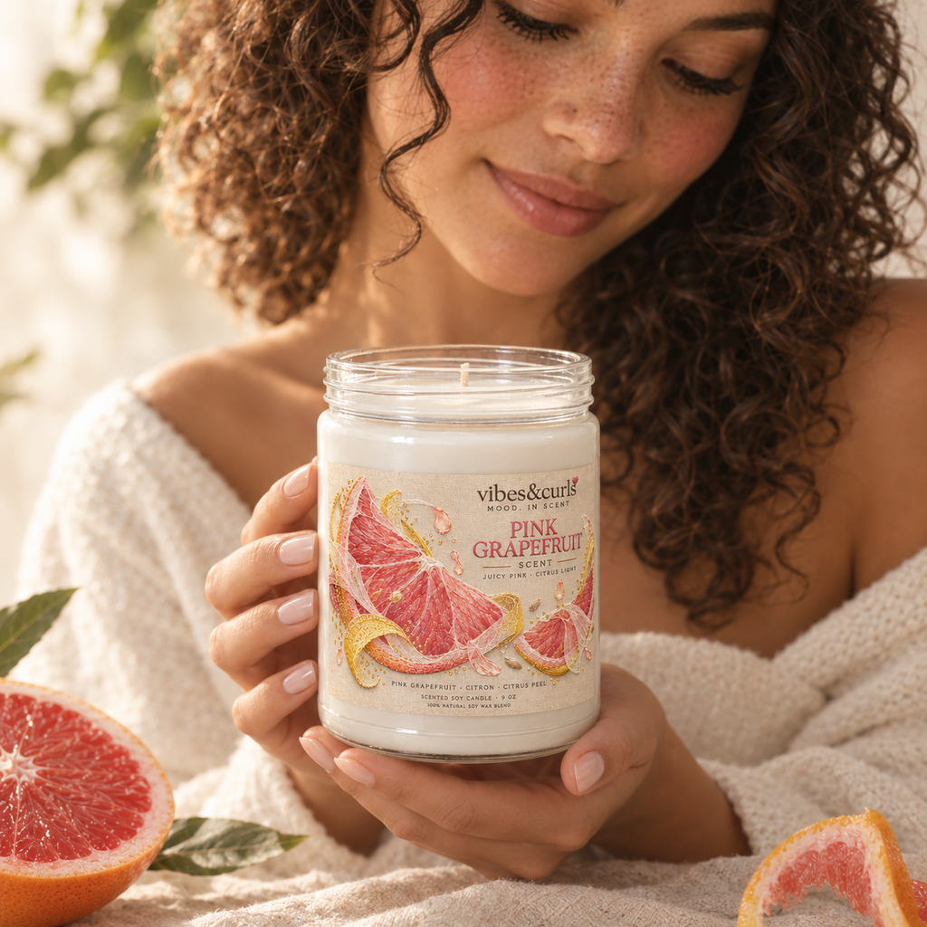 Pink Grapefruit Citrus Soy Candle — 9oz Jar (Juicy Fresh Scent)