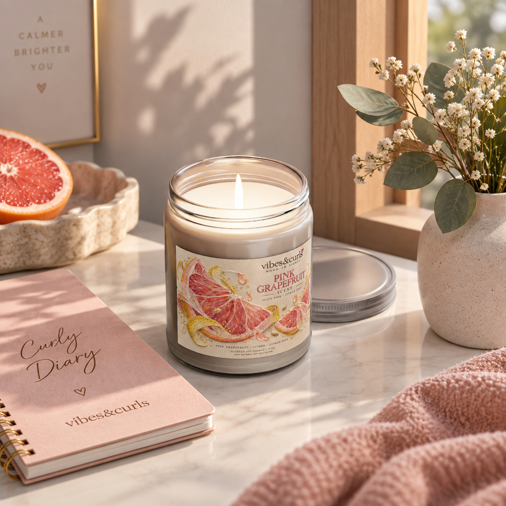 Pink Grapefruit Citrus Soy Candle — 9oz Jar (Juicy Fresh Scent)